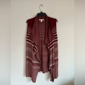 Kaisely Sleeveless Cardigan Vest Women Large Red